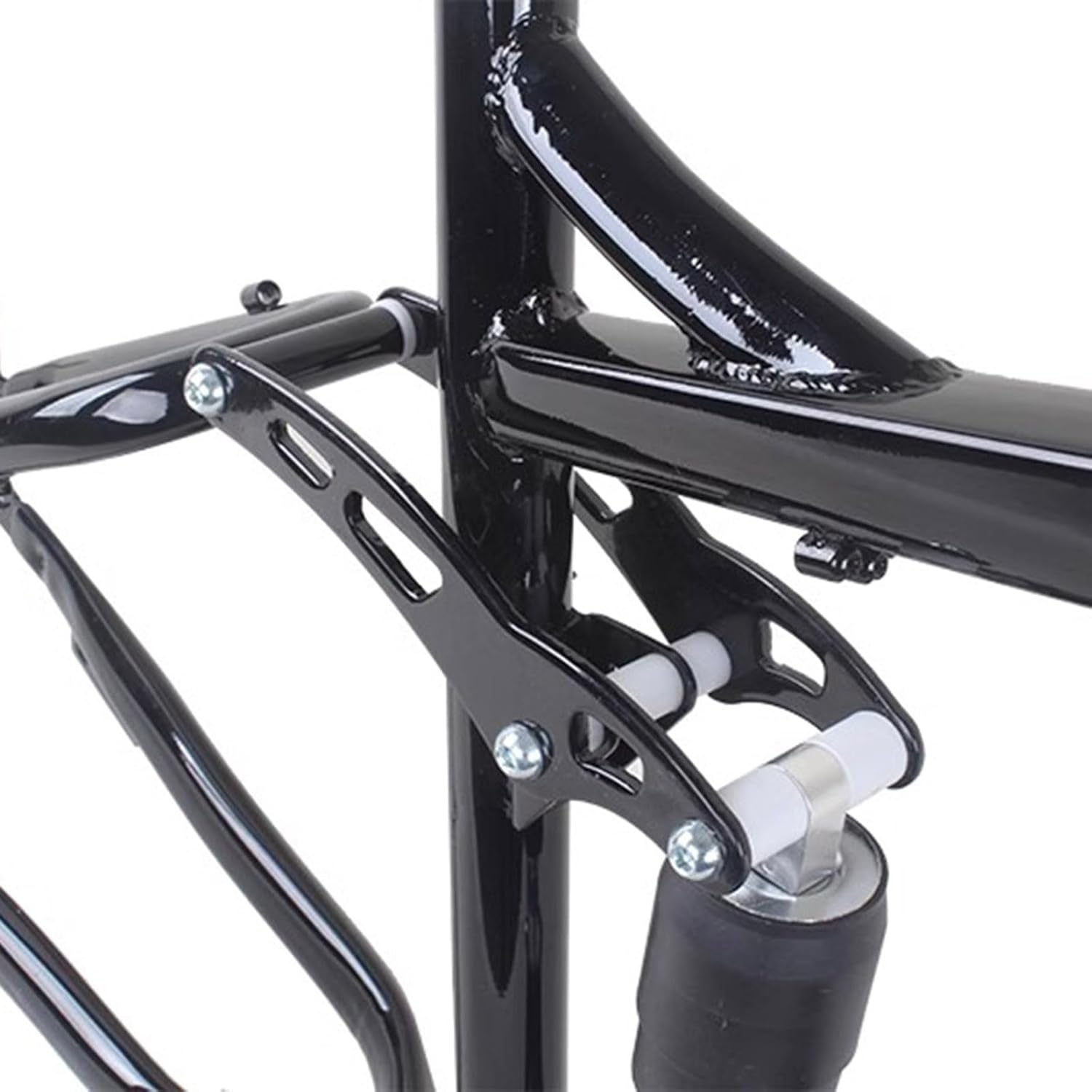 Suspension Bike Frame 26er Mountain Bike Frame 17'' Disc Brake Shock Absorption Modified Bike Frame Accessories Bright Black with Rear Shock