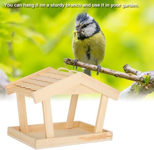 Miniatura 2 de Fydun Casa de pájaros de madera pequeña jardín al aire libre caja de anidación de pájaros casa de pájaros suministros para mascotas casa de madera