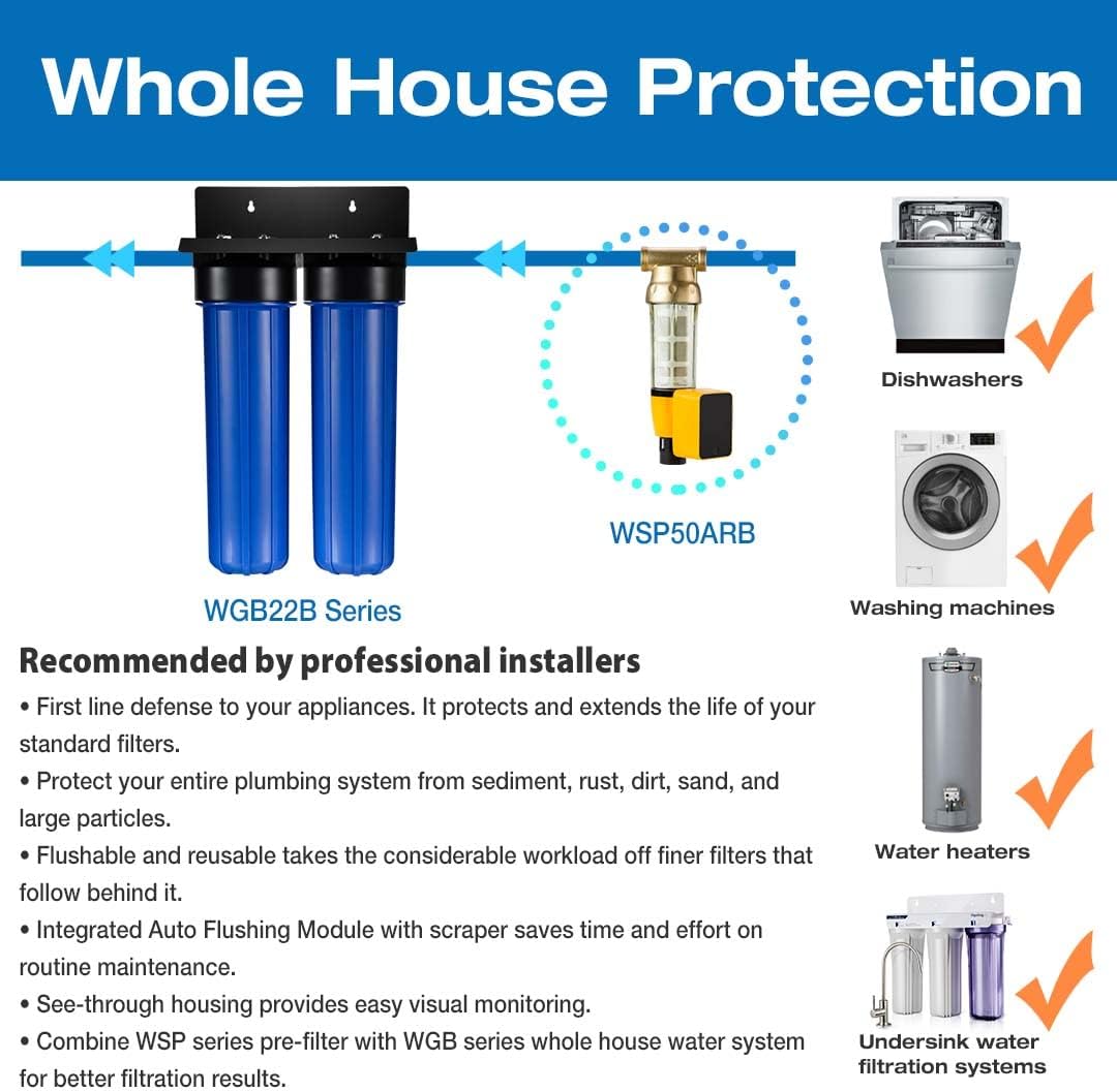 Exсluѕіvе Dіѕсоunt 50% Prісе iSpring Whole House Water Filter System w/ Carbon and Iron & Manganese Reducing Water Filters, 2-Stage Iron Filter Whole House, Model: WGB22BM Lіmіtеd Stосk iSpring Whole House Water Filter System w/ Carbon and Iron & Manganese Reducing Water Filters, 2-Stage Iron Filter Whole House, Model: WGB22BM