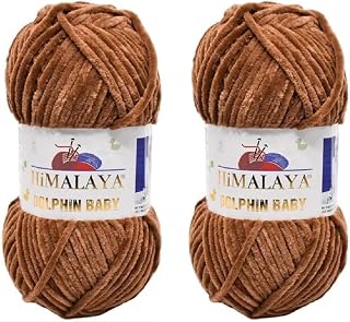 Himalaya Dolphin Baby Yarn 100% MicroPolyester Lot of 2 skn 264 Yards 2x100gram Super Bulky :6 Baby Chenille Yarn (80337)