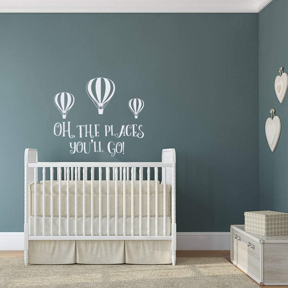 Littledollz N.SunForest Children Wall Decals Dr Seuss Quotes Oh The Places You'll Go Balloons Wall Decal Kids Room Quote Dr Seuss Nursery Decor Playroom Decor 22 Inch