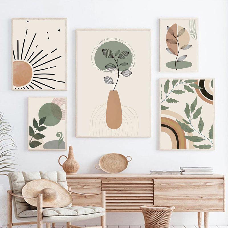HLSHOE Boho Abstrakte Geometrische Minimalistische Poster Leinwand Malerei Wand Kunstdruck Bilder For Schlafzimmer Wohnzimmer Inneneinrichtung Wohnkultur (Color : 3, Size : 40x50cm No Frame