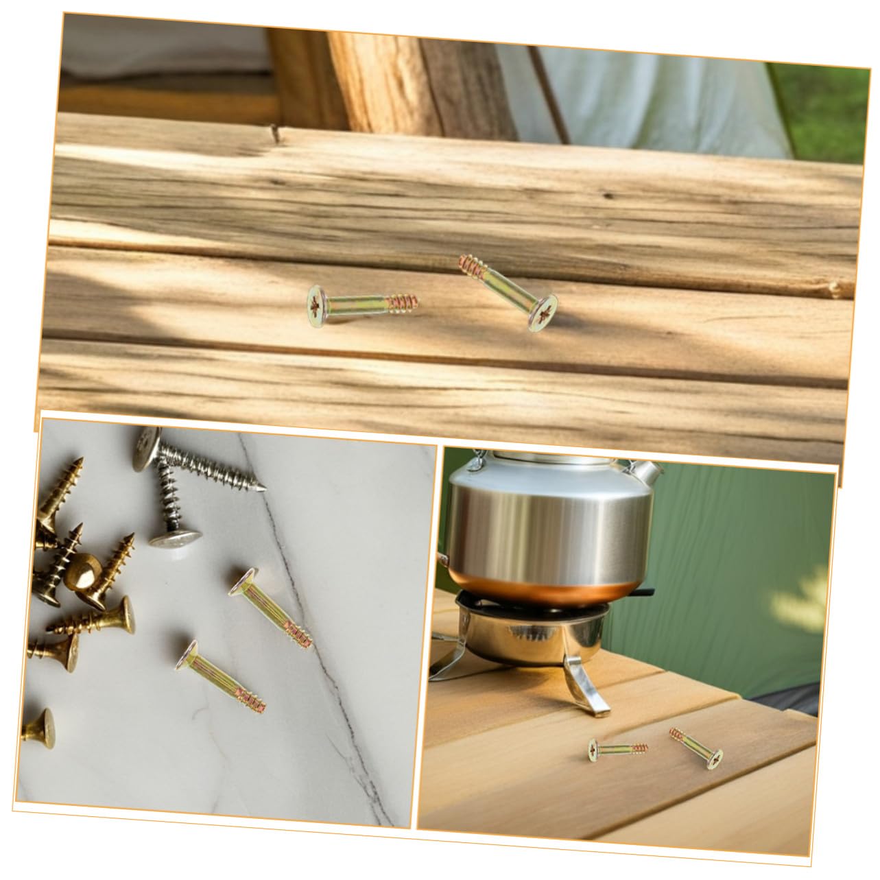DOITOOL Tornillos Conectores Metálicos Dorados Instalación Rápida, Ideales para Uso al Aire Libre 20 Reutilizables para Gazebo y Toldo
