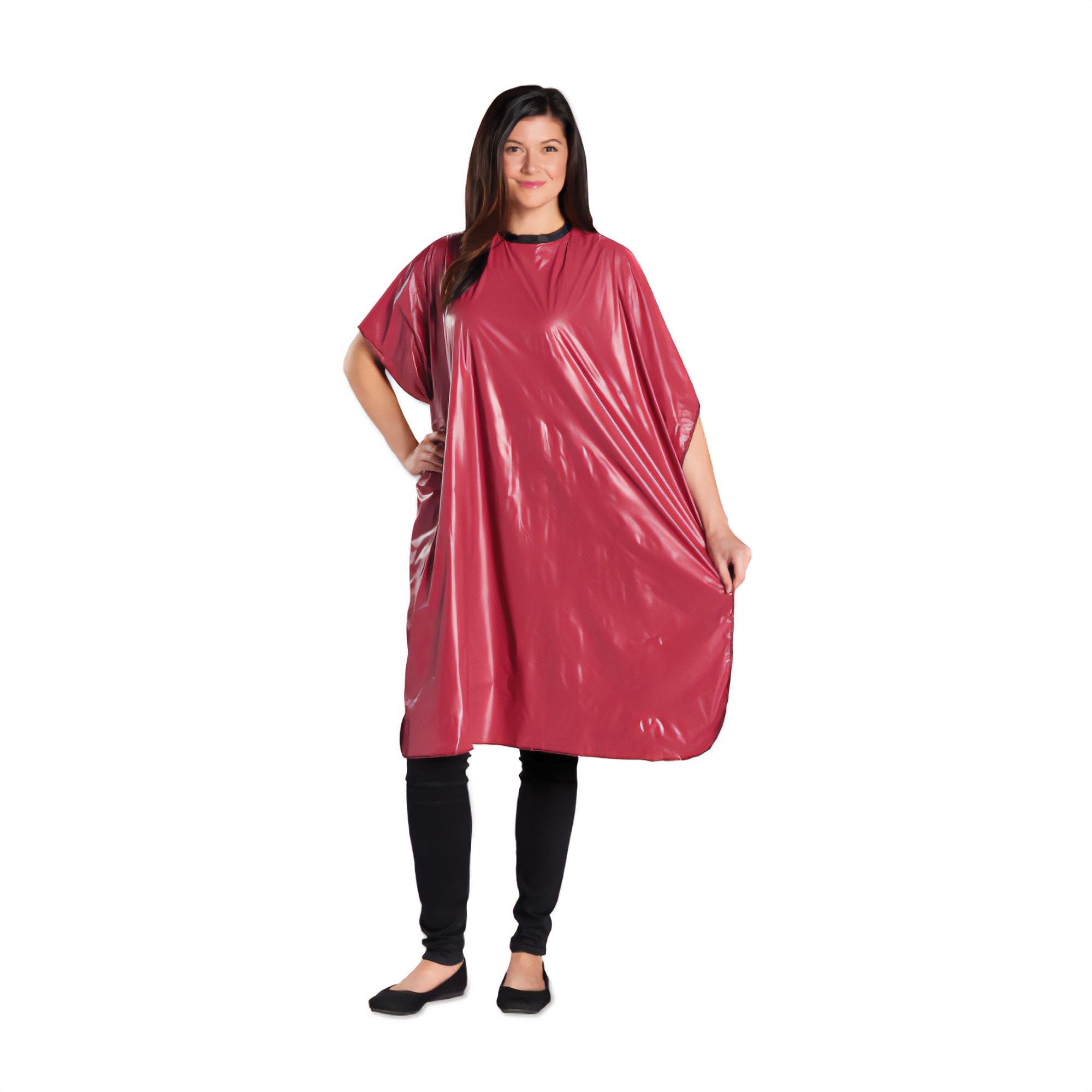 Eson Unisex Red Barber Cape Gown, Salon Tint Shampoo Capes & Gowns, Premium Hairdressing Cape For Hair Salon - Waterproof Hair Cutting Capes And Gowns For Barber Shops