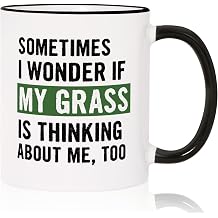 Shqiueos Funny Gifts for Men Novelty Grass Humor Coffee Mug 11 oz