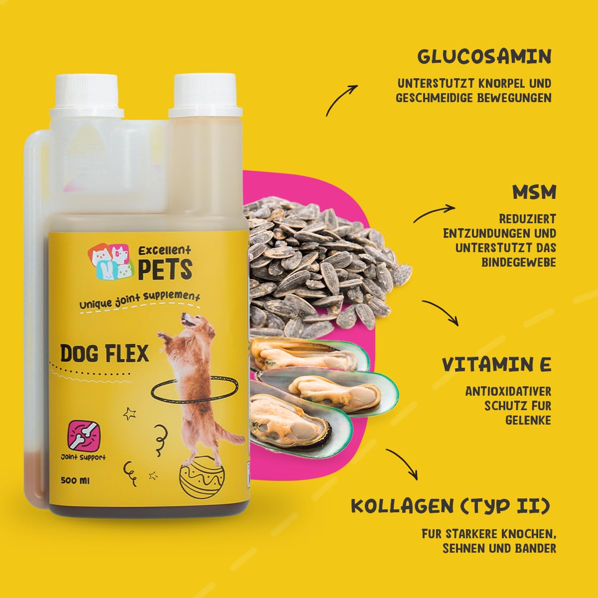 Holland Animal Care Nahrungsergänzung Dog Flex, 1er Pack (1 x 500 ml)