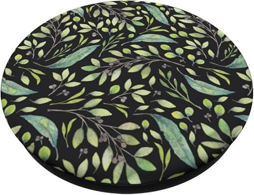 Miniatura 2 de Delicado verde acuarela botánica vides y hojas patrón PopSockets intercambiables PopGrip
