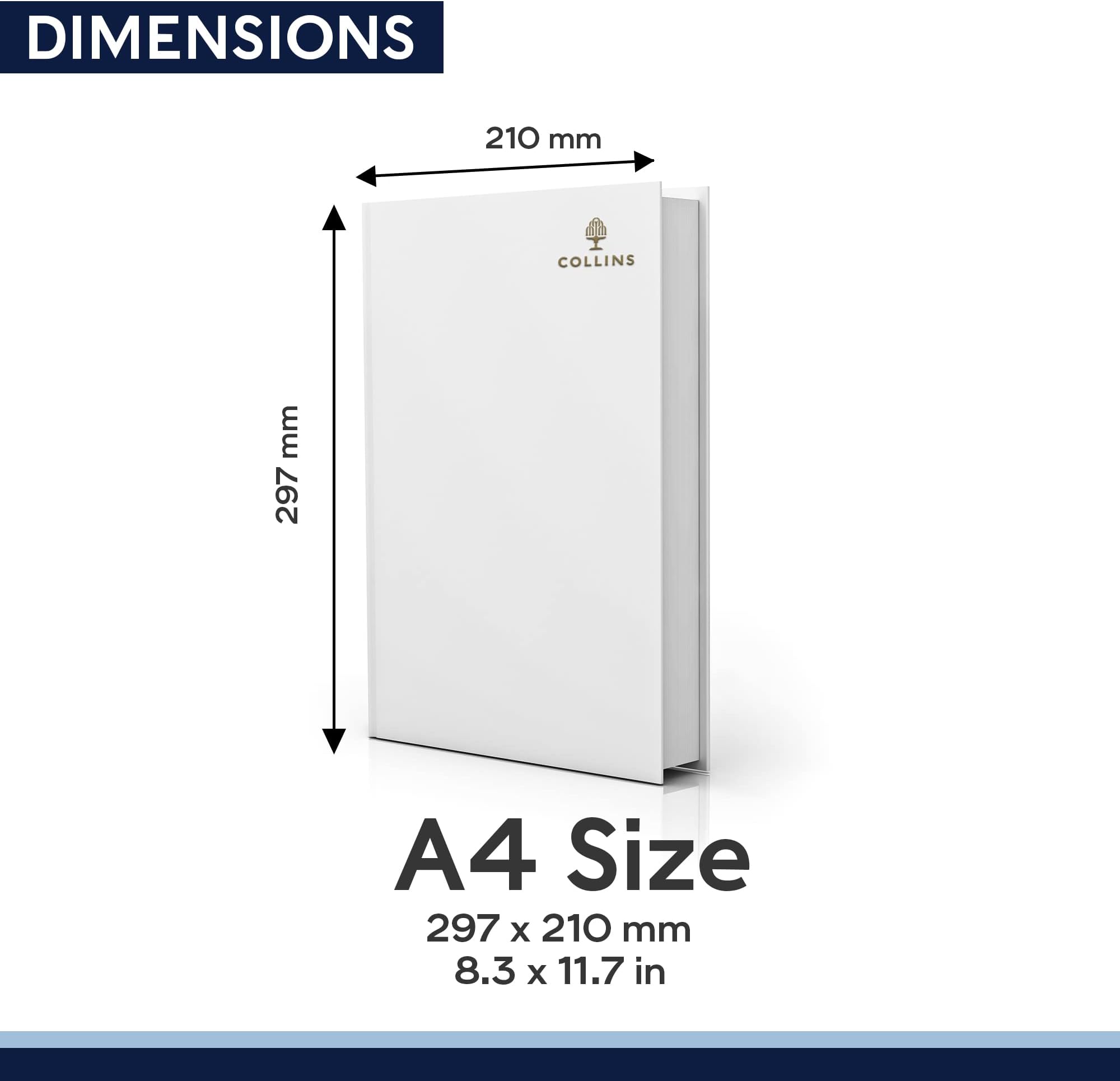 Collins Debden Collins Essential A4 Diary 2024 Daily Planner - 2024 Page A Day Diary Journal & 2024 Planner - Business Office Academic and Personal Use - A4 Size (Black)