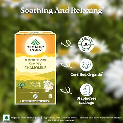 ORGANIC INDIA Simply Chamomile 25 Tea bags (Pack of 1)