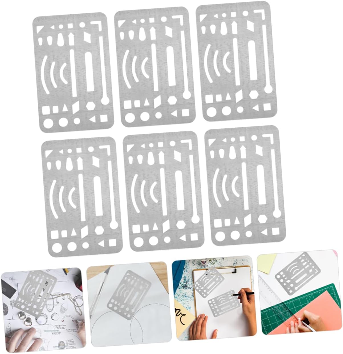 Angoily Stainless Eraser for Drawing 6pcs Erasers Erasing Shield Craft Drawing Tool