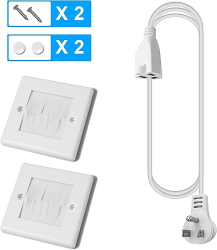 Miniatura 4 de Kit de organización de cables de pared - Ocultador de cables de TV para TV montado en la pared, incluye extensión de cable de TV de 6 pies y 2