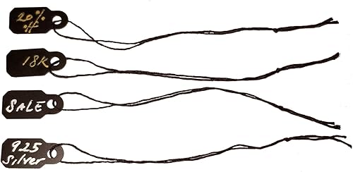 Miniatura 9 de 100 etiquetas de cuerda de papel, etiquetas de precio, elegantes etiquetas de cadena de joyería perfectas para regalos o negocios (1 pulgada x 12