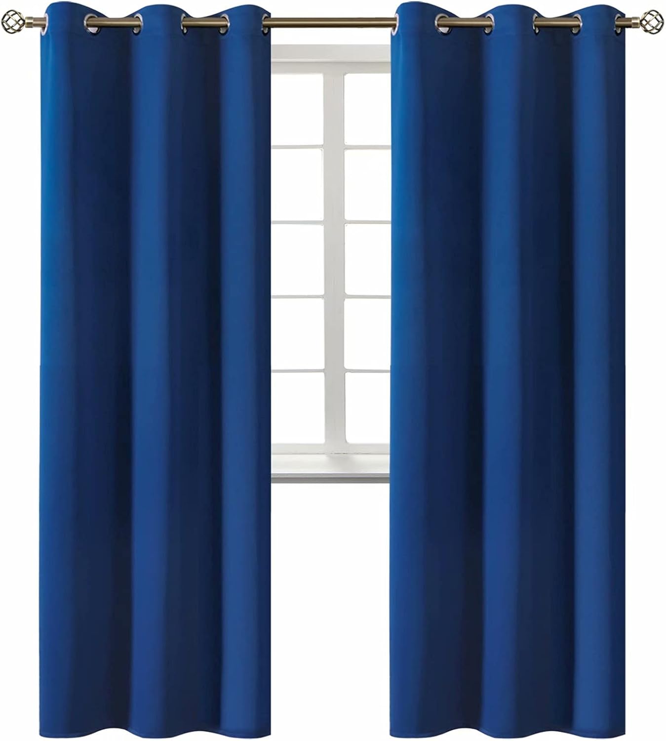 BGment Blackout Curtains for Bedroom - Grommet Thermal Insulated Room Darkening Curtains for Living Room, 42 x 84 Inch, 2 Panels, Royal Blue