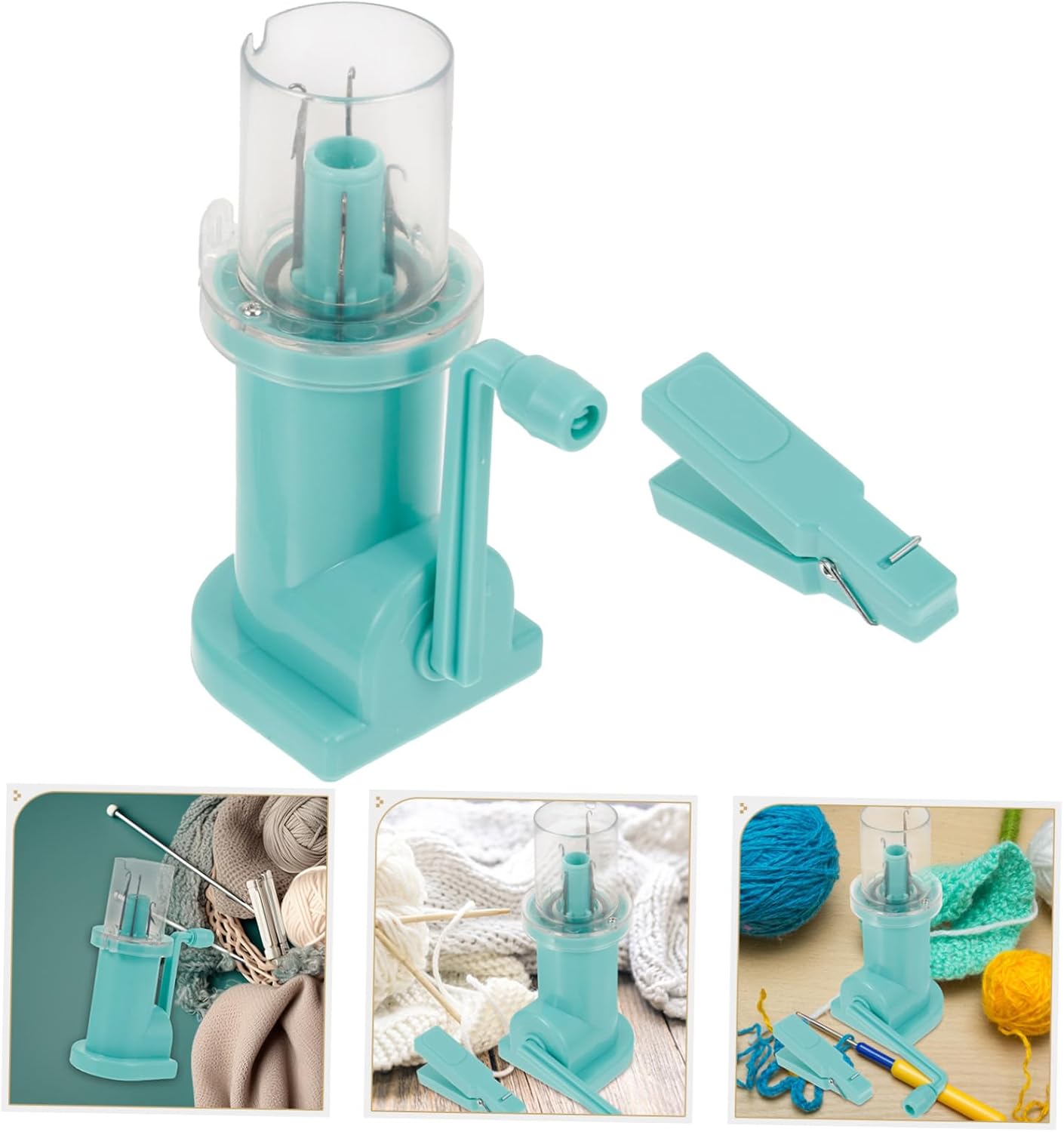 Gadpiparty Mini Knitting Machine Handheld Plastic Spool Knitter for DIY Crafts Durable Knitting Tool for Clothing and Hat Decoration Complete with Instructions for Easy Use