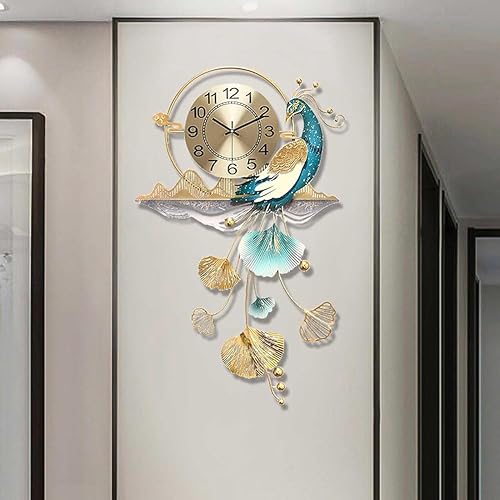 Miniatura 4 de Peacock Wall Clock, Decorative Clock, Creative Modern Decoration Clock for Living Room Clock, Silent Wall Watch Quartz 82 * 50cm(32.2 * 19.6inch)