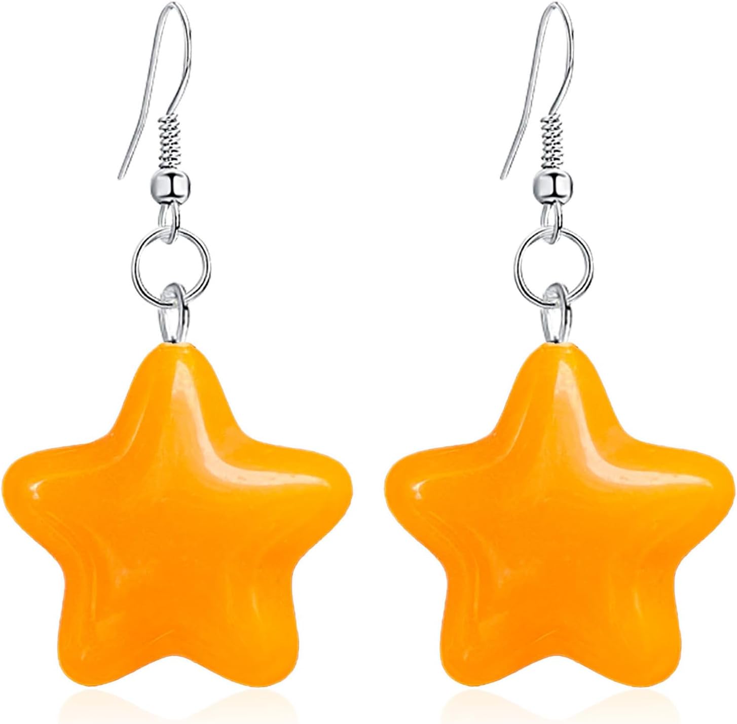 Colorful Fluorescent Resin Cute Star Earrings Neon 80s Candy Pendant Creative Color Stereo Star Earrings Party Women Jewelry image 4
