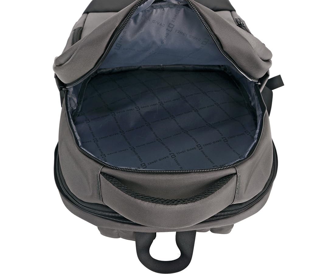David Jones Paris - Sac à dos Ordinateur Portable Cabine Avion - Format A4 - Double Compartiment - Ville Travail Voyage Scolaire Ecole Pratique Unisexe (BLACK)