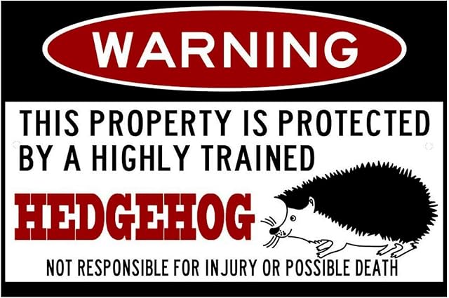 LBS4ALL Hedgehog Sign,Funny,Hedgehog,Hedgehog Accessories,Hedge Hog Gift,Warning Sign Small Pet Gift Metal Signsmetal tin sign