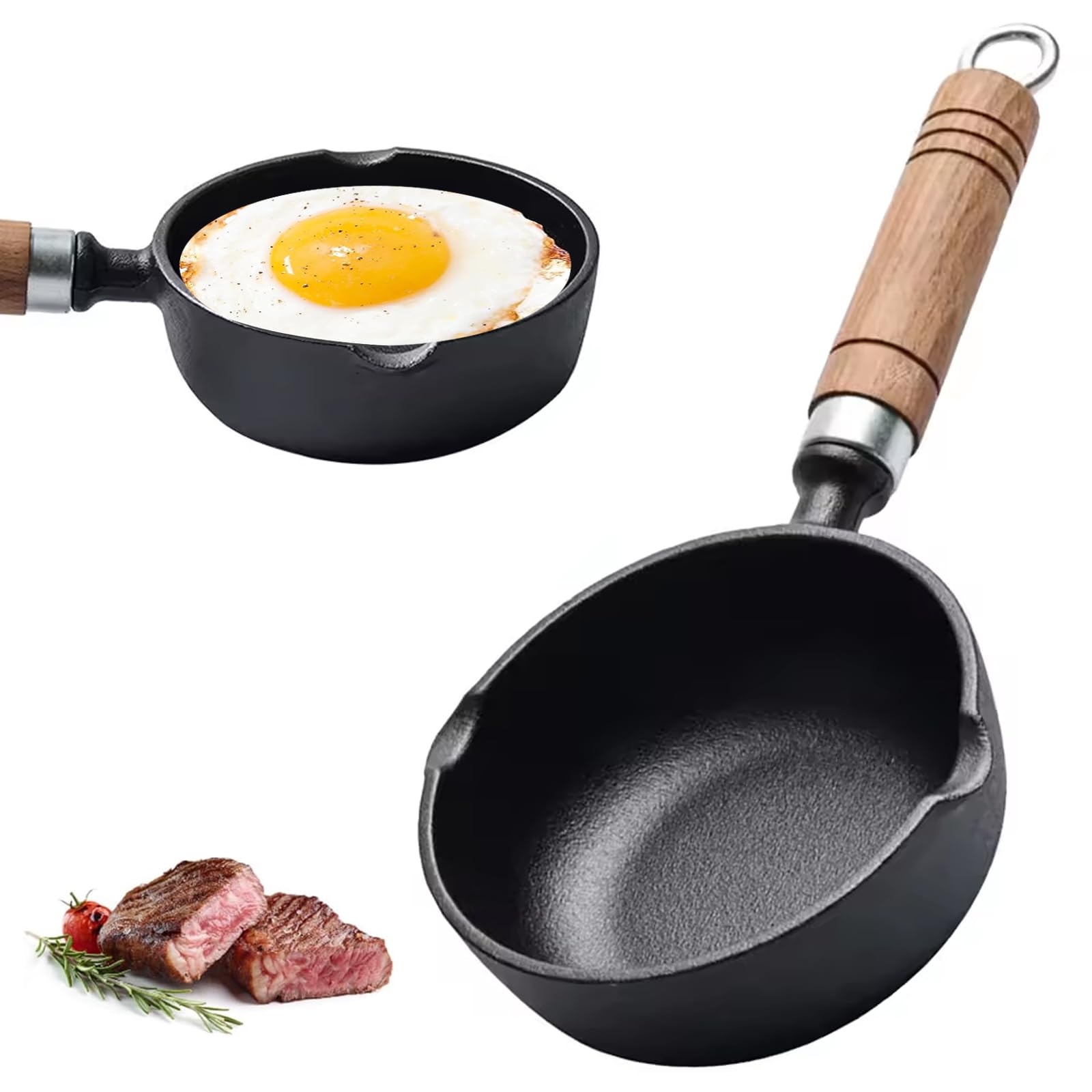 Kleine Pfanne, Ø 11 cm Mini Pfanne Induktion Antihaftbeschichtete Antihaftbeschichtung Omelettpfanne Induktionskochfeld Gaskochfeld für Eiern, Speck, Schinkenscheiben, Steaks, Camping