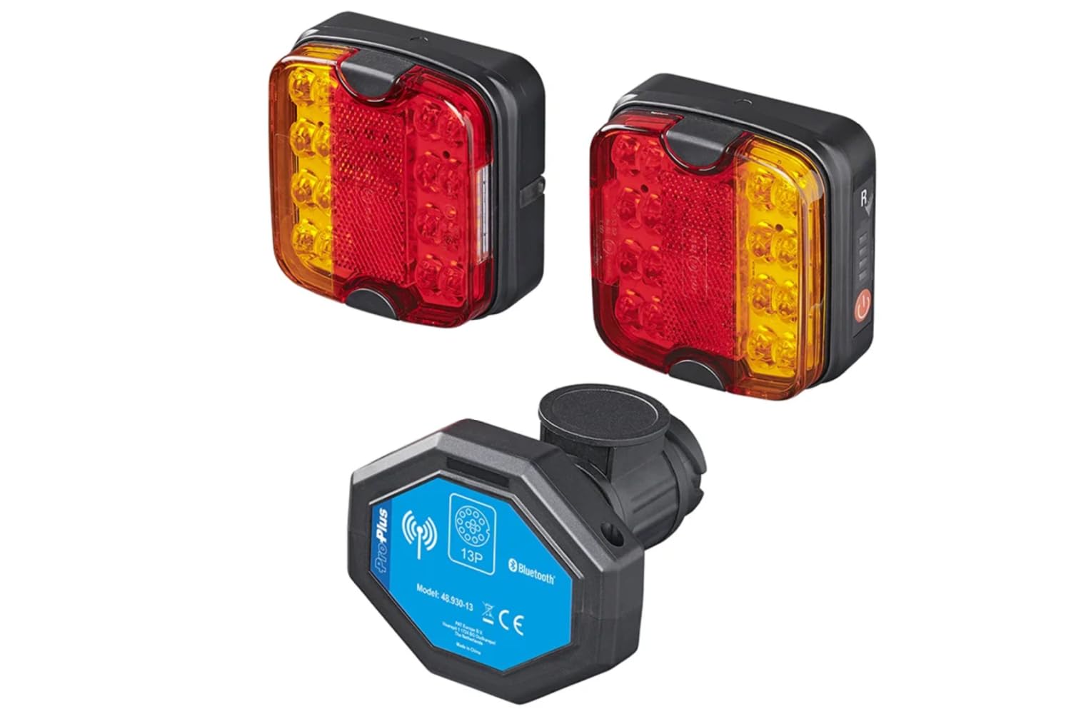 ProPlus Luces Traseras LED Magnéticas Inalámbricas, 13 Pines | Batería de 4000 mAh y Bluetooth 5.0. Kit de luces de 12 V para remolques, maquinaria agrícola y camiones de plataforma.