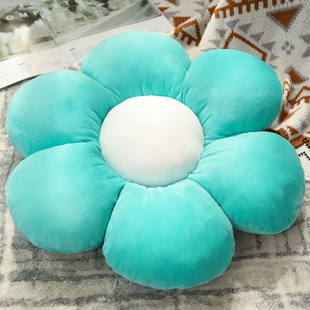 unlockgift Green Flower Pillow, Flower Shaped Throw Pillow