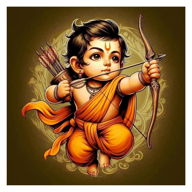 Image of British Terminal Cute little Bal Gopal Baby God Krishna| Kanha Ji | Laddu Lord Makhan Chor Painting Religious Poster for Pregnant Women for wall (matt thin vinyl,sticker,multicolor,unframed)| bj175