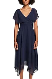 esprit chiffon kleid blau