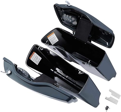 Miniatura 4 de TCT-MOTORPARTS Alforjas rígidas extendidas de 4 pulgadas, color gris, aptas para Harley CVO Touring modelos FLT, FLHT, FLHTCU, FLHRC, Road King,