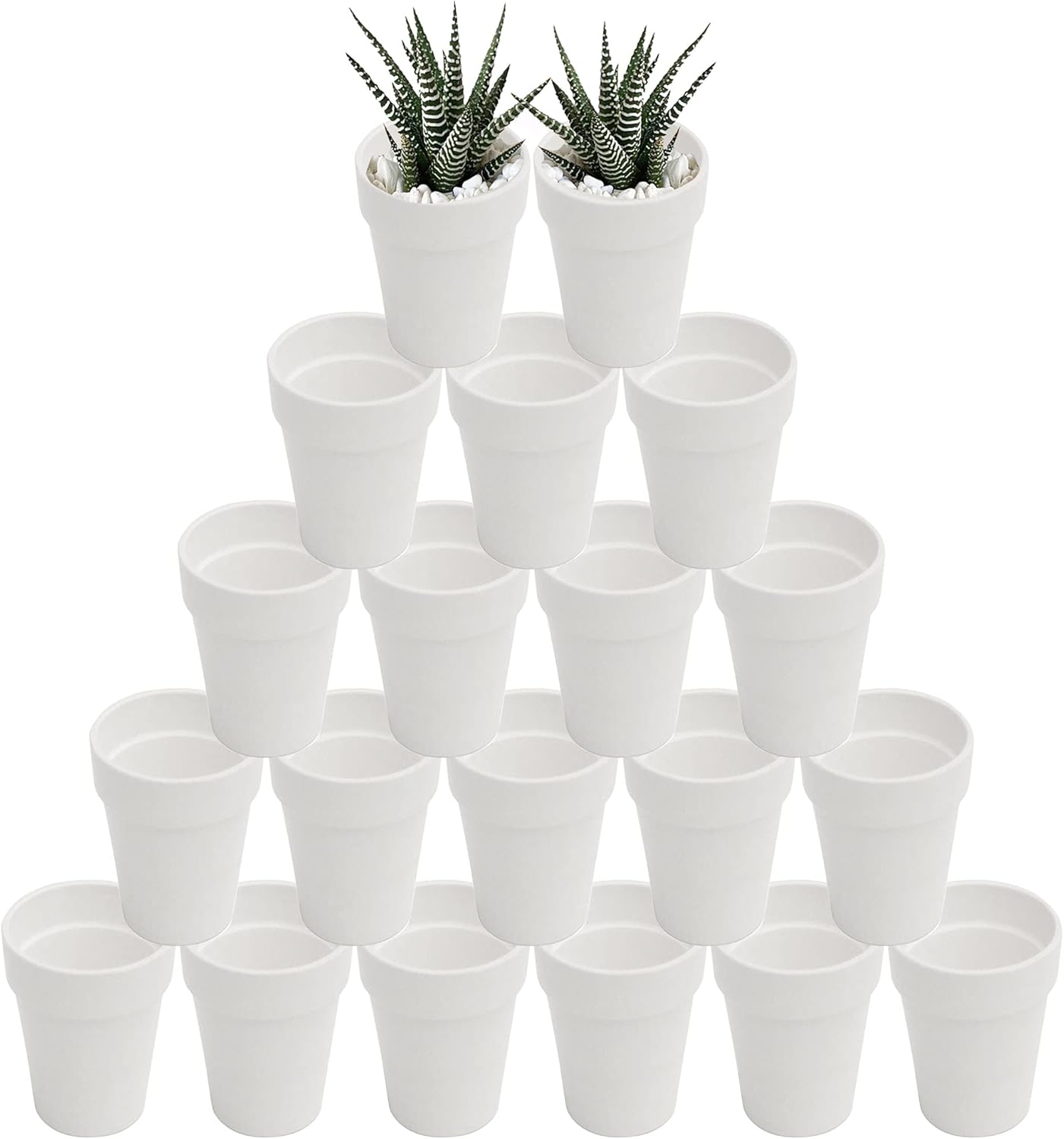 3 inch Clay pots mini Craft Nursery Cactus Permeable Succulent Pottery pots DIY Home Office Desktop Window sill Decoration Wedding-White (40)