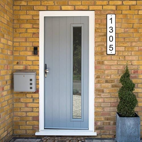 Sinkaa Reflective Address Plaques For House - 18" X 4" Customized House Numbers Sign For Outside, Mailbox, Store, Office, Yard, Aluminum Composite, Pre-Drilled, 911 Visibility Signage #TOP5