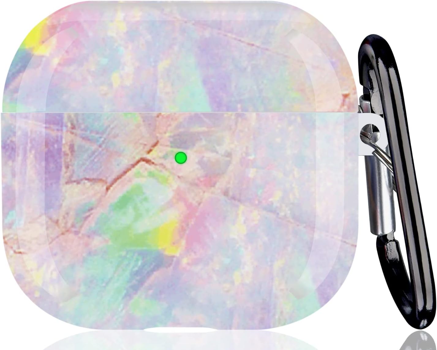 Airpods 3rd Generation Case (Not Fit Pro) - Wonjury Marble Protective Hard Airpods 3 Case Cover Shockproof Women Girls with Keychain for Apple Airpod Gen 3 (2021) Charging Case, Colorful Marble