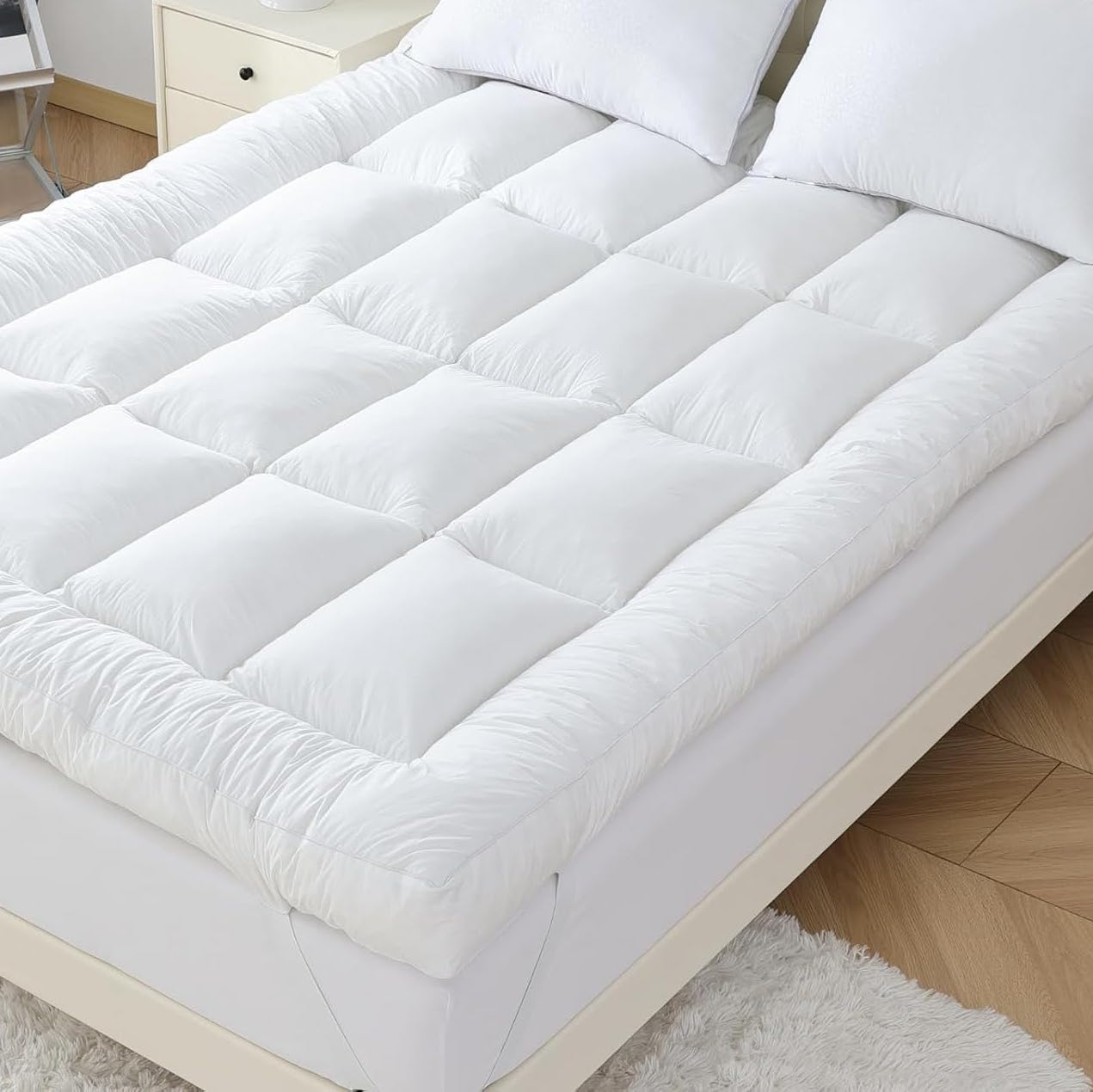 Linen Home Mattress Topper King Size Bed - Super Soft Comfortable Durable Bed Topper 10CM ...