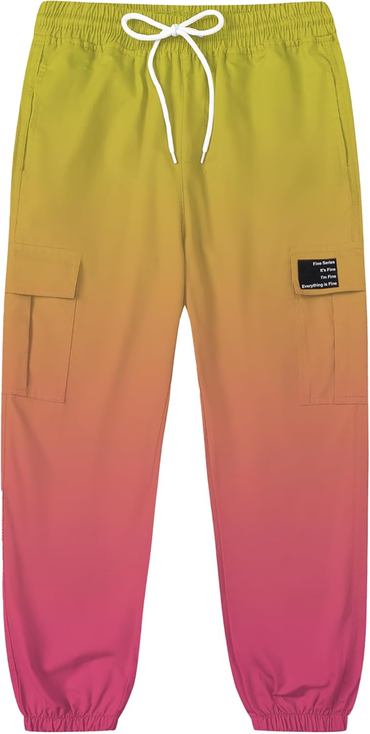 SANGTREE Girls & Womens Printing Cargo Jogger Pants,6 Years - Women 2XL - Image 3