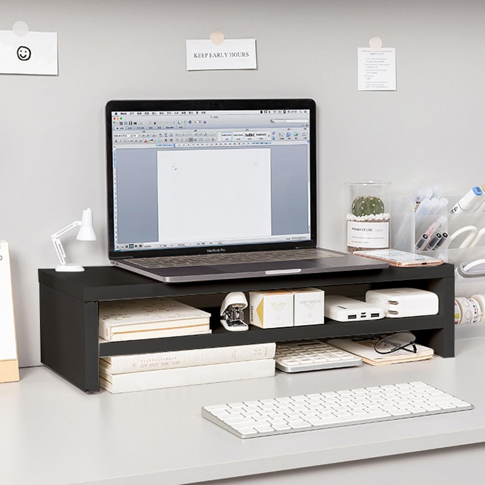 Amazon.co.jp: モニタースタンド 卓上 黒 モニター台 二段式 長さ50*幅