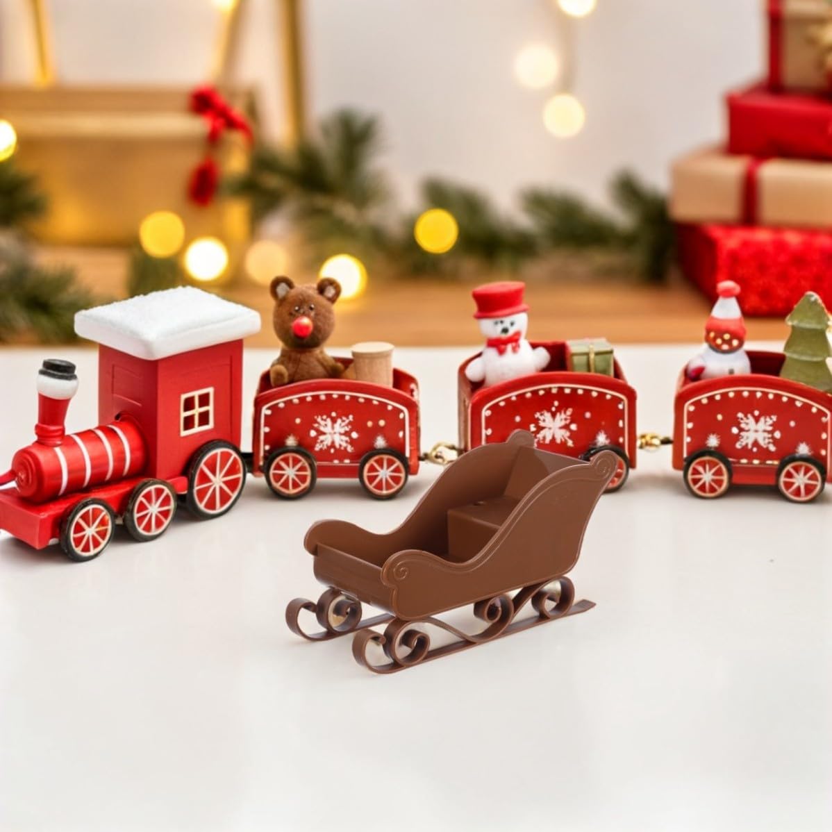 Toyvian 15 Stück Kleiner Weihnachtsschlitten aus Kunststoff für Festliche