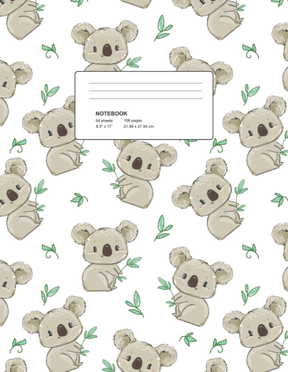 Notebook: Adorable Kwala notebook journal 8.5 x 11: kids composition notebook