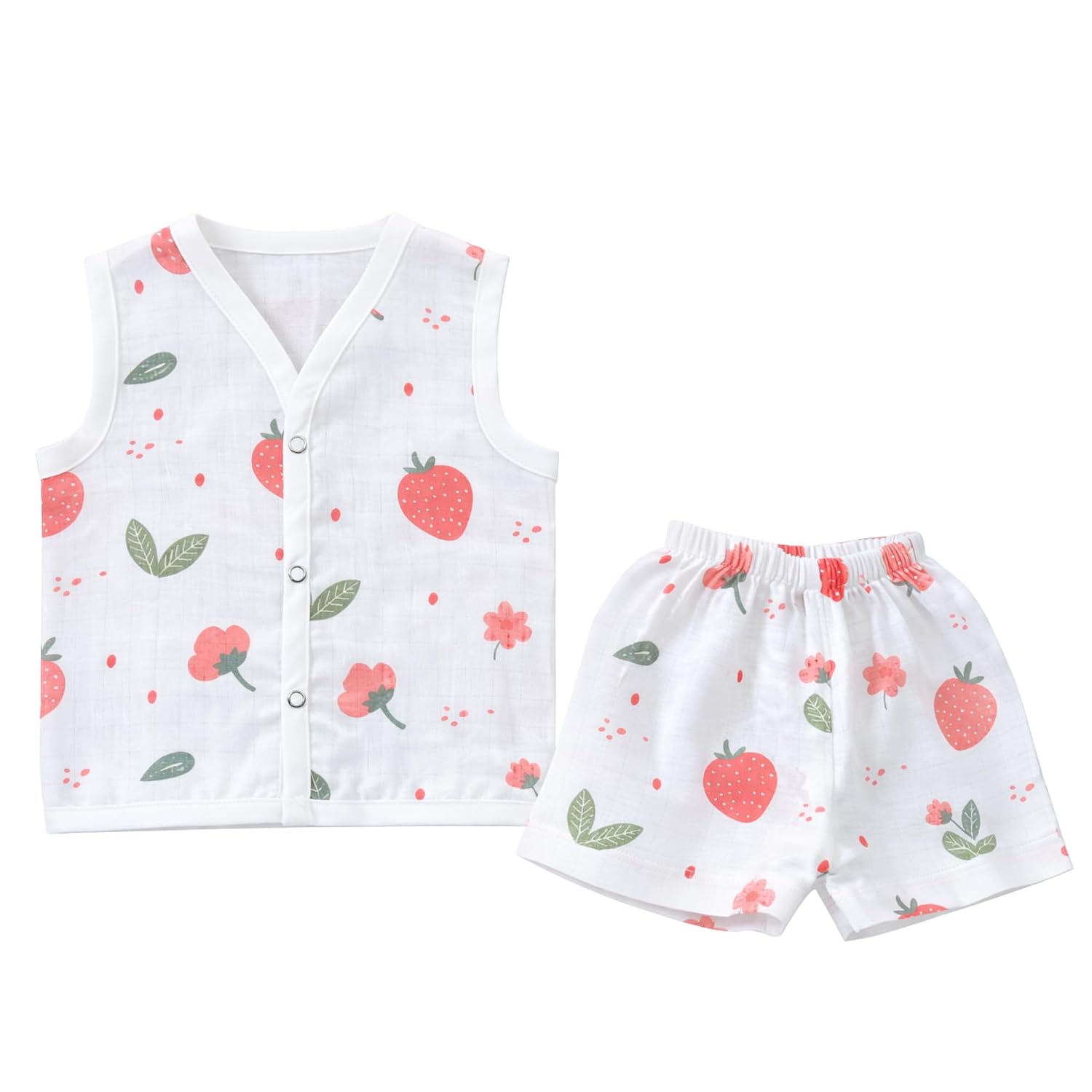 EDGEORA Kids Muslin Cotton Co-Ord Set | Snap Button Co-ord Set | White Jabla for Baby Boys & Girls Sleeveless Vest & Short... - Review, Price and Buying Guide