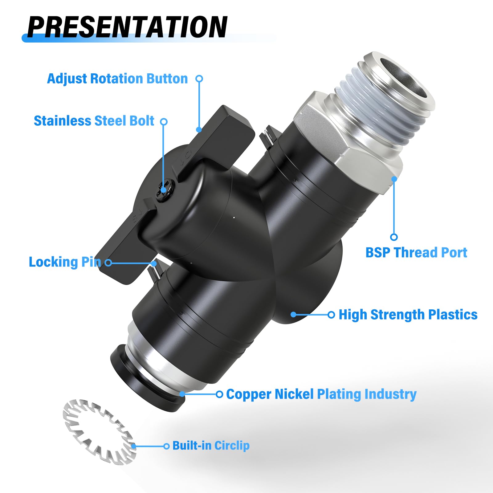 John Guest Swivel Elbow BSPT - 1/4 X 1/8 BSPT – Fresh Water Systems - View #11