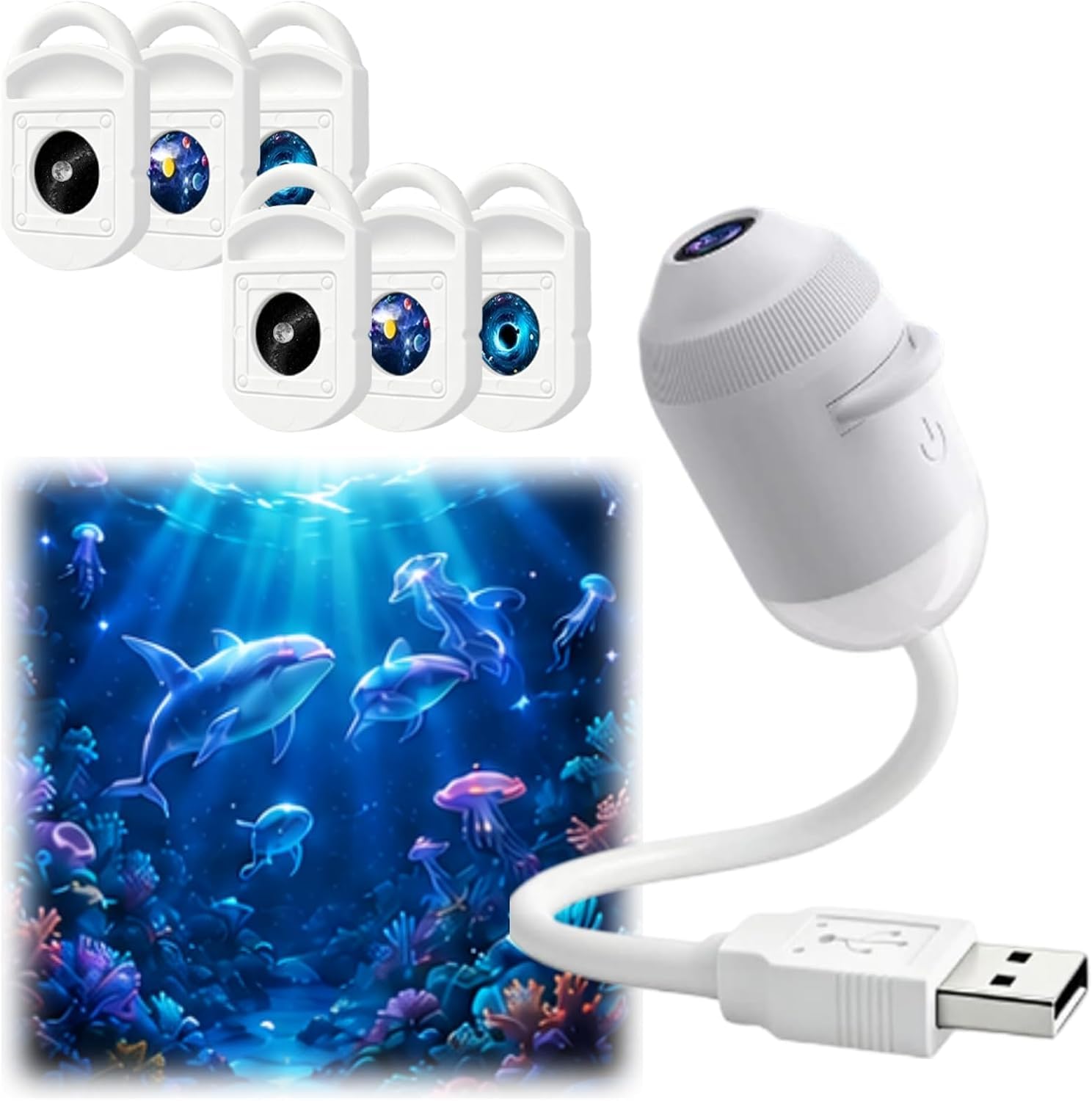 2-in-1 Galaxy Projector,Starry Sky Projector with Projection Films