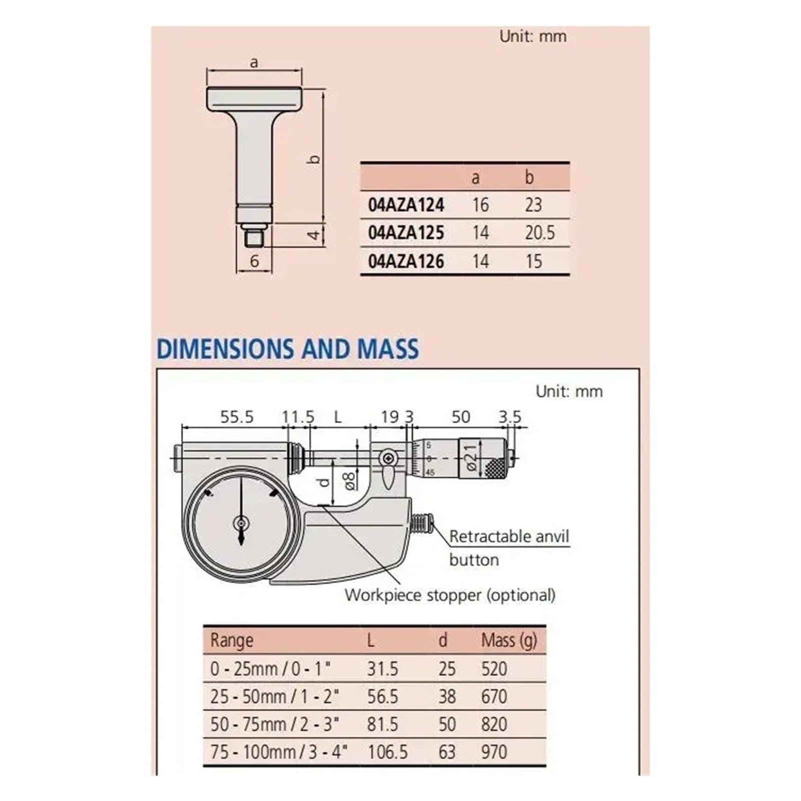Micromètres indicateurs 510-121 510-141 510-122 510-123 0,001 mm(510-123)