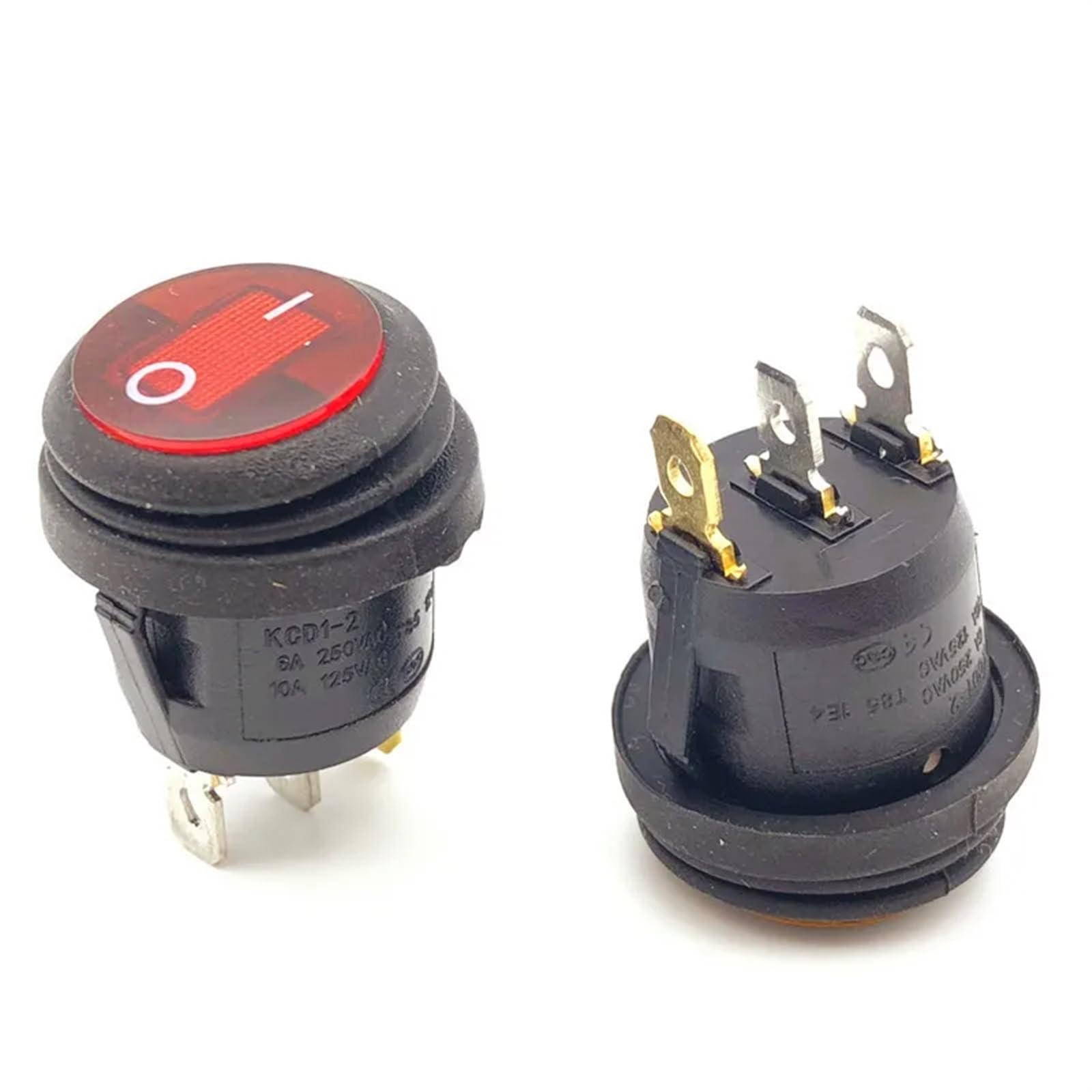 Interruptor basculante KCD1 mini on off redondo 3 pines 6A 250V 10A 125V 8