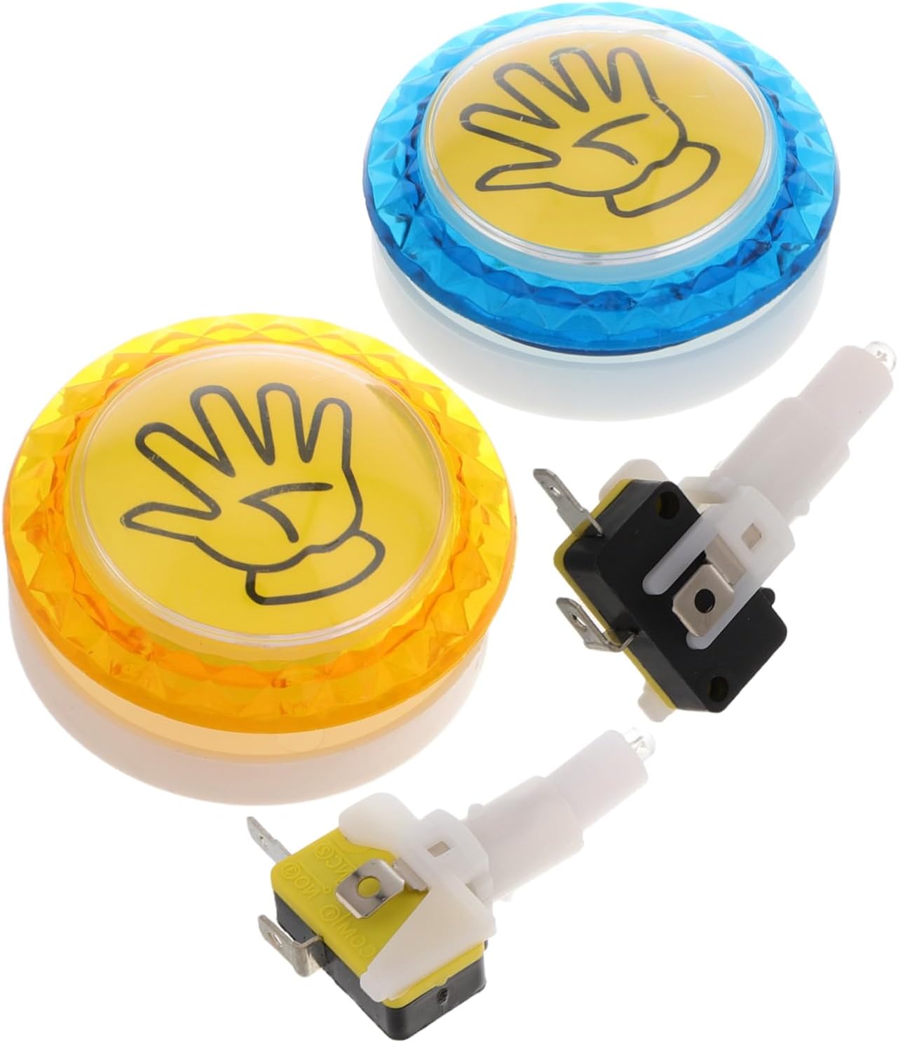 ORFOFE 2pcs Plastic Handheld Game Console LED Palm Buttons for Casual Games