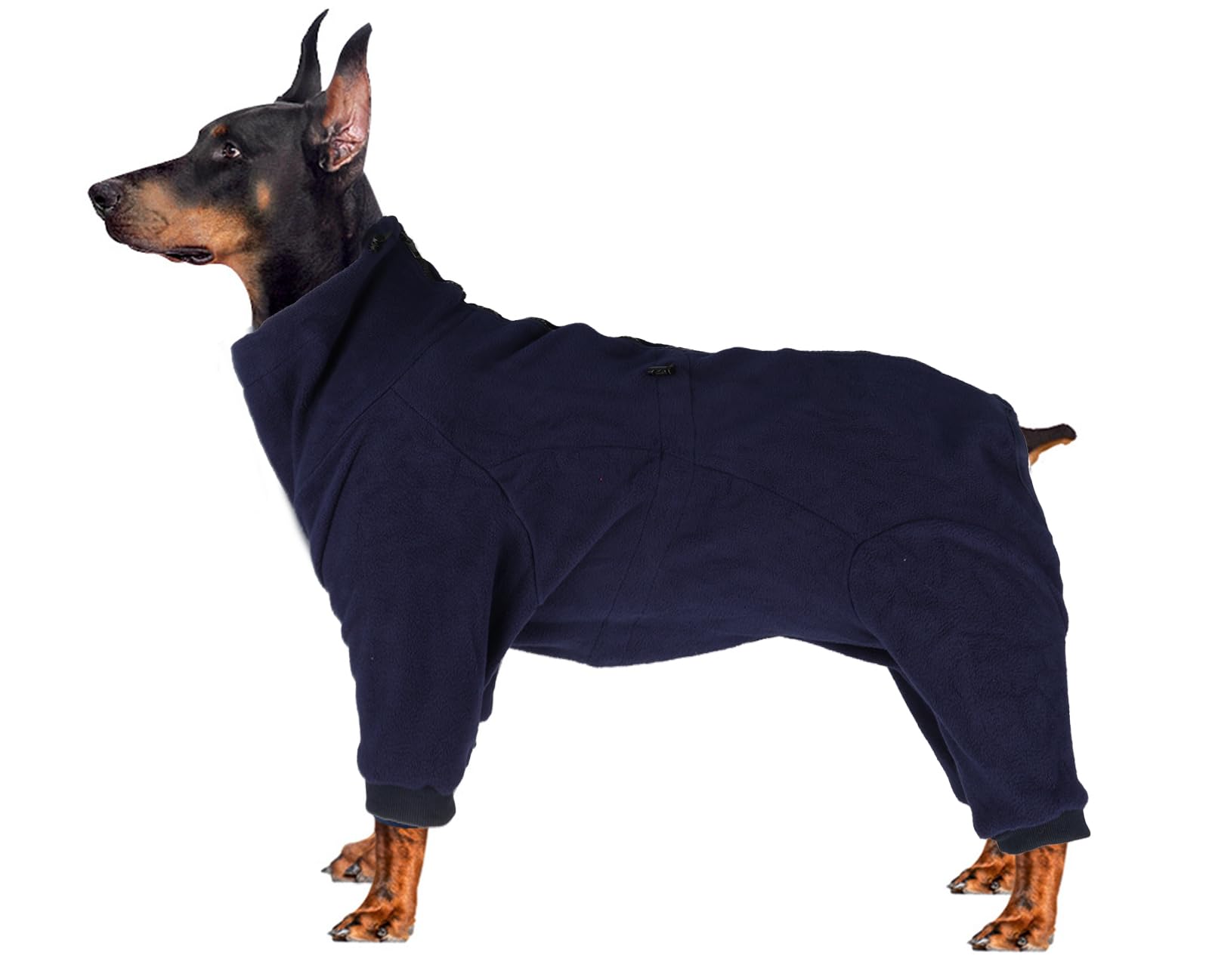 babepet Cosy Dog Fleece with Legs,Full body Pet Jacket with Zipper closure,Winter Clothes ideal for Pet Dog Outdoor or Indoor,for small medium large dogs-Navy-XS