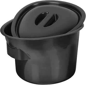 Chamber Pot with Lid Portable Potty Bucket 10.43X8.85X6.69In Plastic Bedpan for Elderly Kids Patients Home Travel Commode Bucket