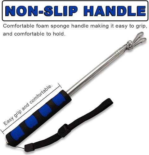 Miniatura 3 de The Flag Joint Poste retráctil compacto extensible de mano (azul) 11.0 in perfecto para mochilas, para llevar a eventos, desfiles, excursiones,