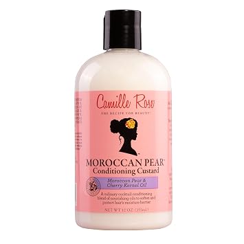 Camille Rose Conditioner, Moroccan Pear, with Pump Hair Mask, Detangler, Deep Conditioner for Dry, Damaged Hair Repair, Frizz Control, 12 Oz