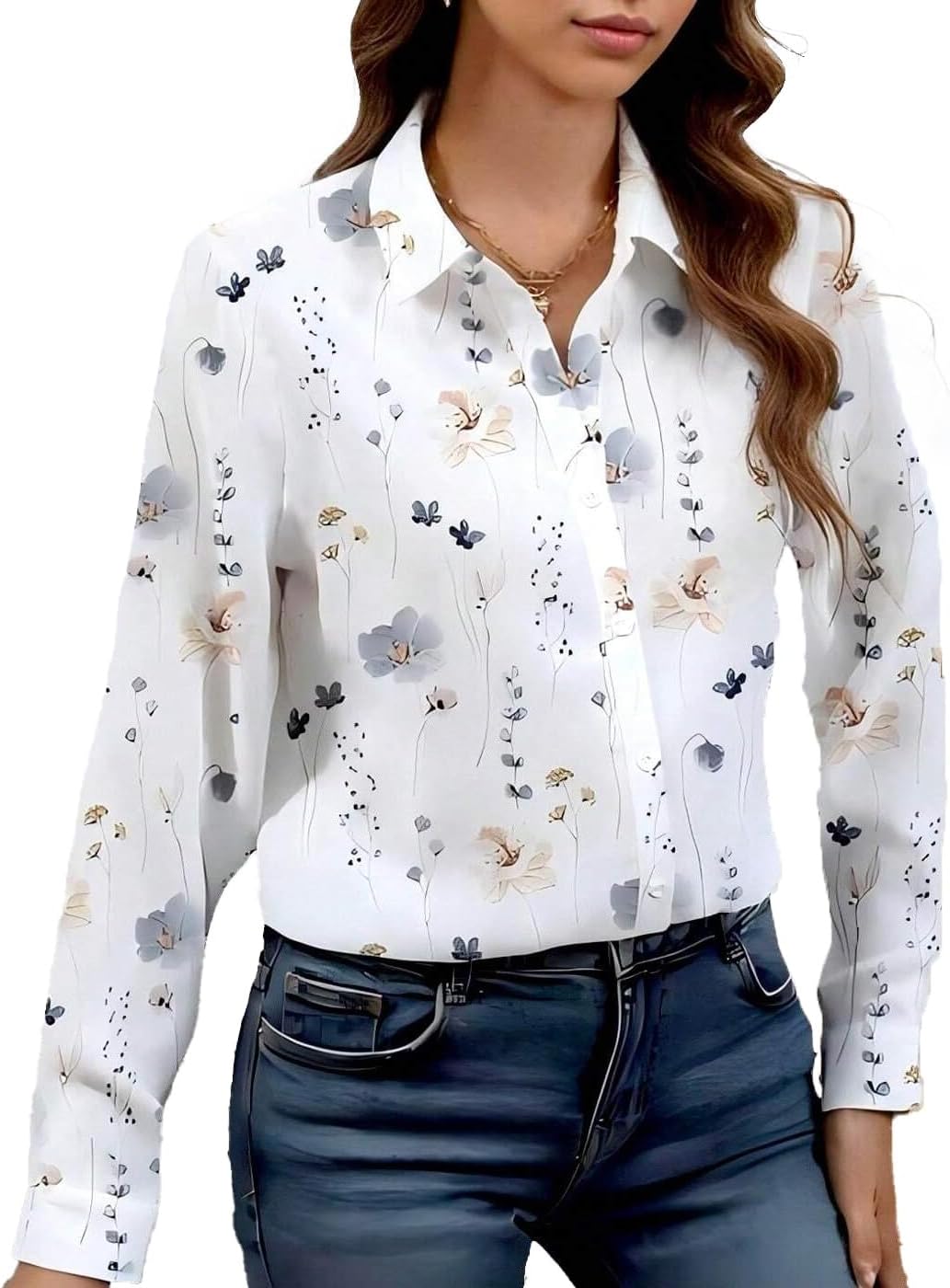 VAVONNE Blouses for Women Dressy Casual, Button Down Shirts, Womens Fashion Trendy Tops - Image 5