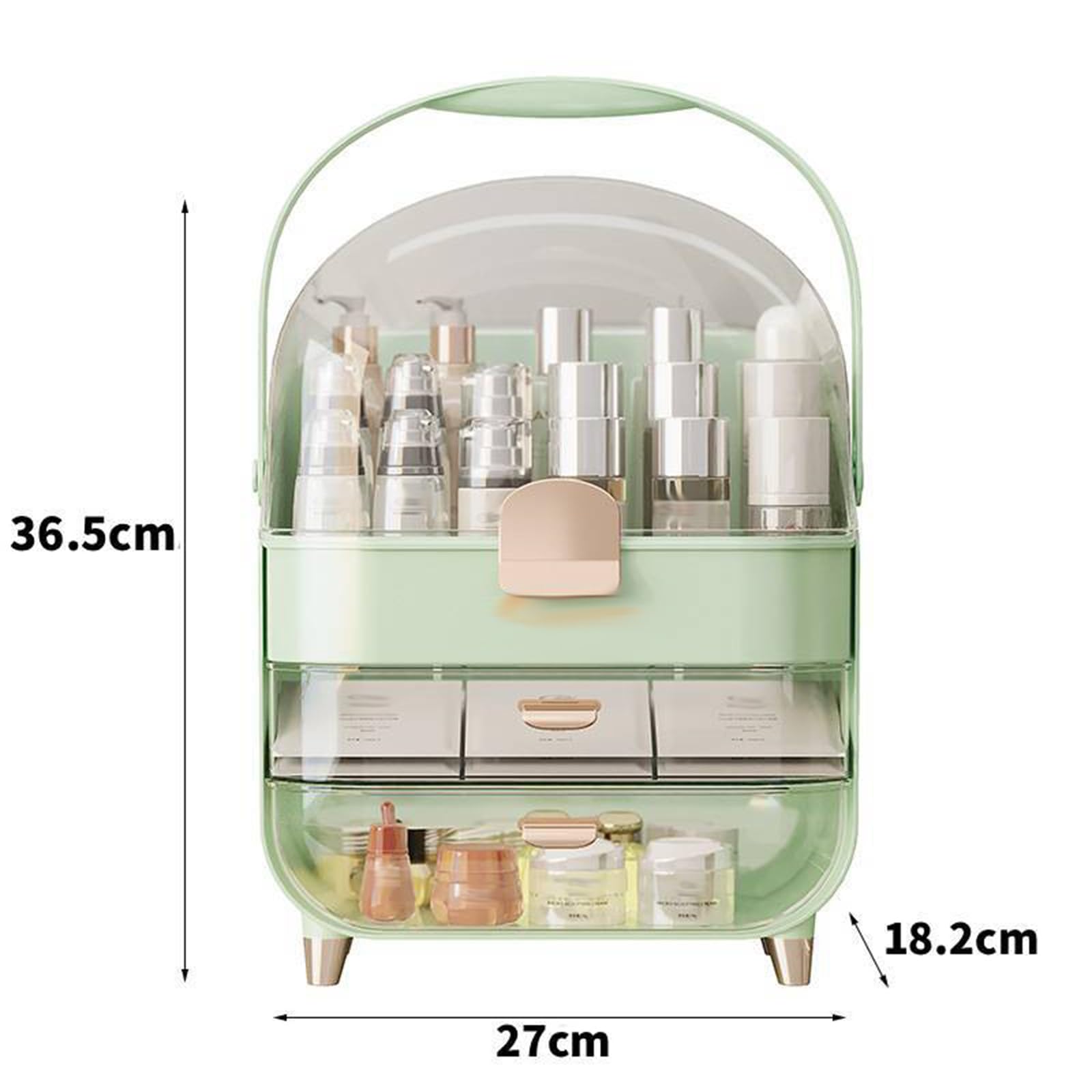 Organizador de maquillaje verde, organizador de tocador con,Rosa