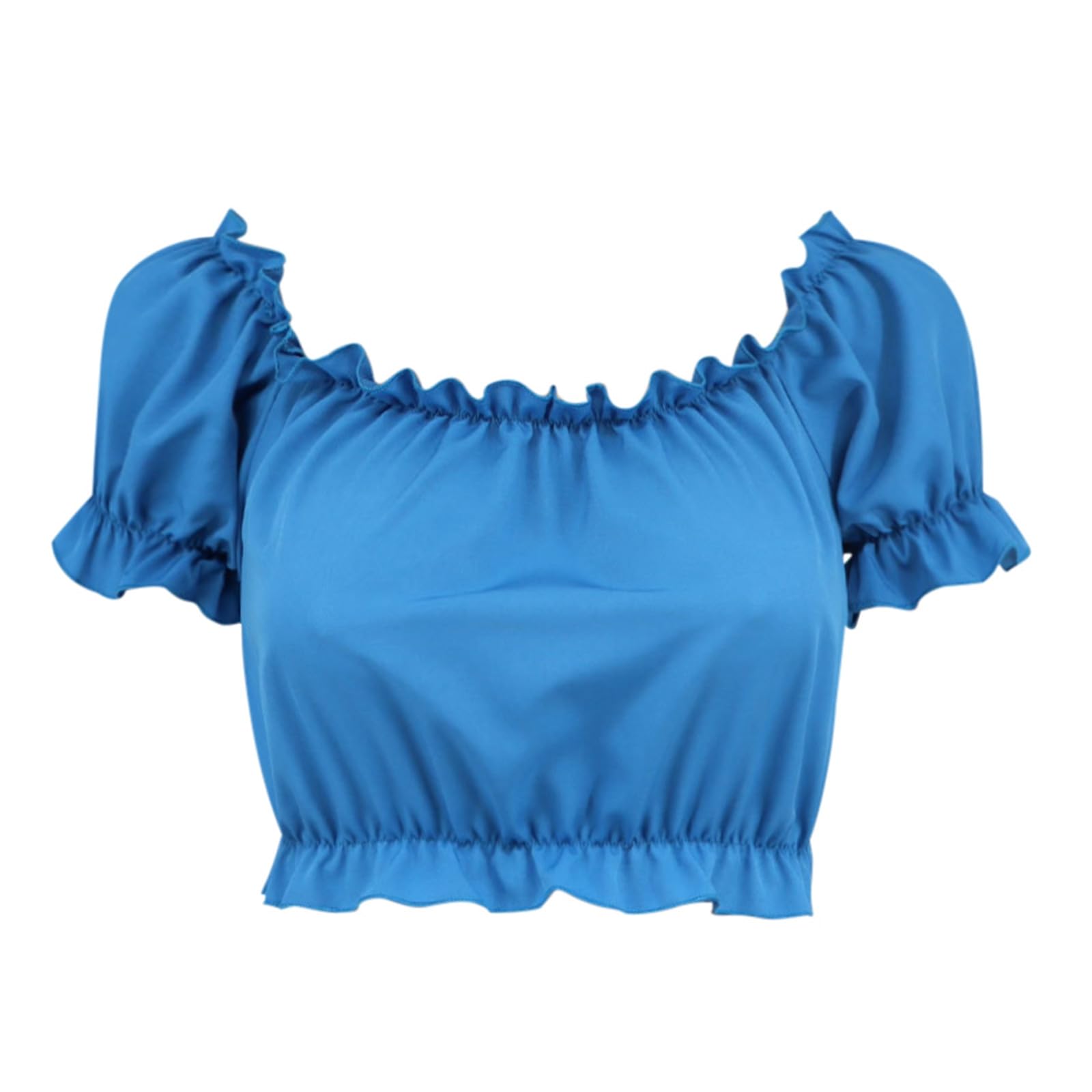 Generisch Camicetta tradizionale da donna Dirndl, camicetta da donna, in pizzo, trasparente, tinta unita, canotta