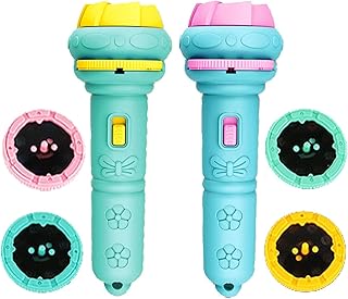 Zceplem Torch Projector, Flashlight Projector Slide Torch Projector, Flashlight Educational Lamp for Kids, Toddler Learning Bedtime Small Torches Projection 32 Images